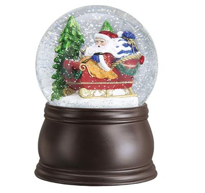 China Europe Handmade Christmas Snow Globe Santa in Sleigh Christmas Water Snow Globe Holiday Decoration for sale