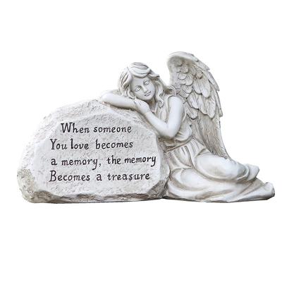 China Custom Made Europe Heartfelt Inspired Solar Led Lighted Angel Garden Statue Sculpture for sale