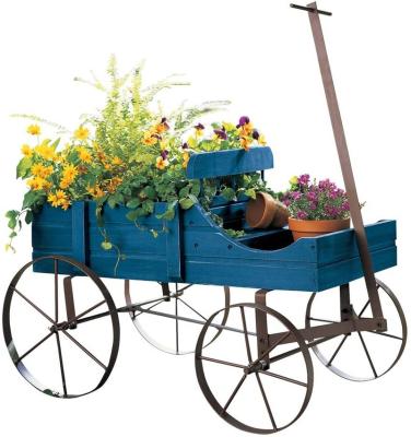 China Country Amish Wagon Wheels Planter Decorative Indoor Outdoor Flower Pot for sale