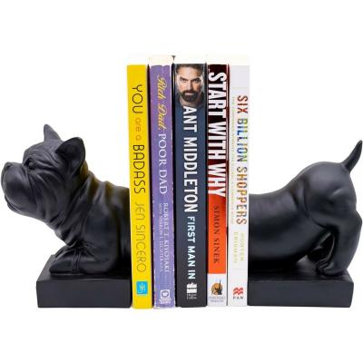 China Europe Black Wiener Dog Set Bookends Book Stand Resin for sale