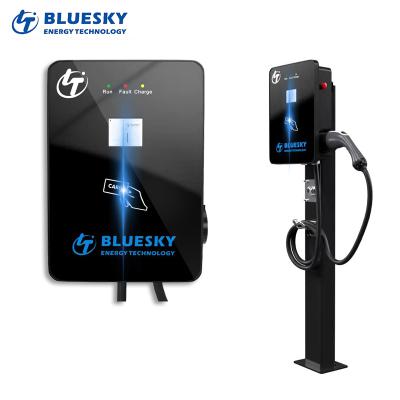 China 7kw ac charger 2.4 screen electric car charging system evse j1772 wall mounted charger BSEC-A27 for sale