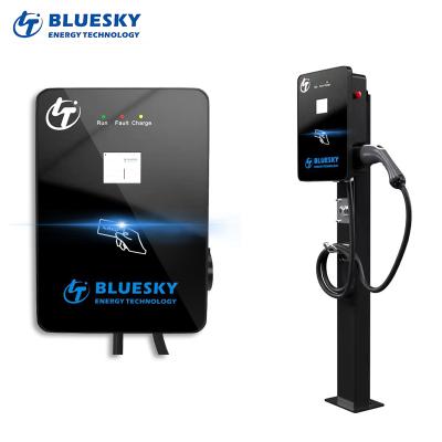 China 7kw AC EV charger j1772 wall mounted smart ev 32a ocpp 4G public ev charger with 2.4 screen BSEC-A30 for sale