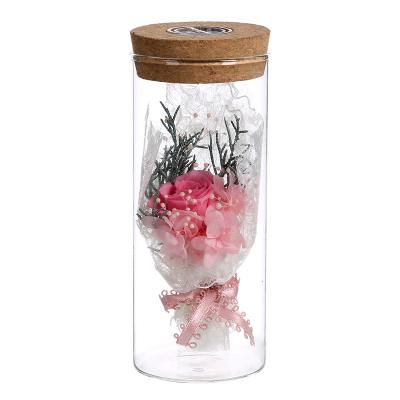 China decorative flowers & Garlands Wedding Birthday Christmas Gift Dried Flower Artificial Preserved Rose LED Night Light for sale