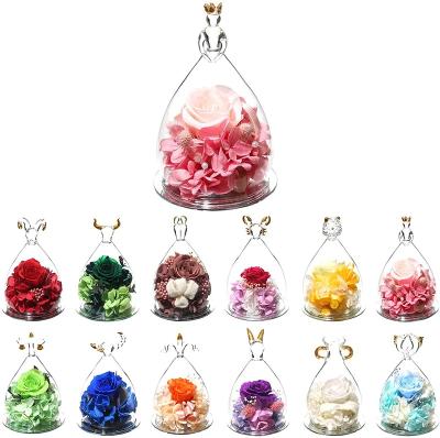 China decorative flowers & Twelve Zodiac Dried Flower Garlands Canned Artificial Flowers Forever In Glass Figurines For Birthday Gift Eternity Roses for sale