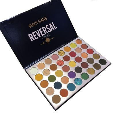 China BEAUTY REVERSAL GLAZED Planet 40 Colors Sombras Holographic Eyeshadow Pigment Palette Waterproof for sale