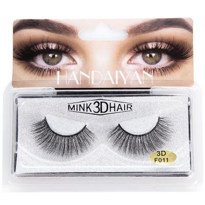 China HANDAIYAN Natural Long Soft Synthetic False Eyelashes 1 Pair 6 Models 3D Mink Eyelashes for sale