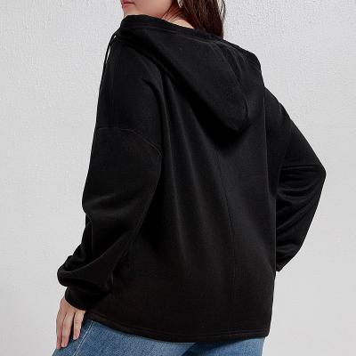 China Wholesale Sports Custom Women Sweatshirt Viable Plus Size Black Quality Cotton Hoodies Hot Selling Heavy Sellers for sale