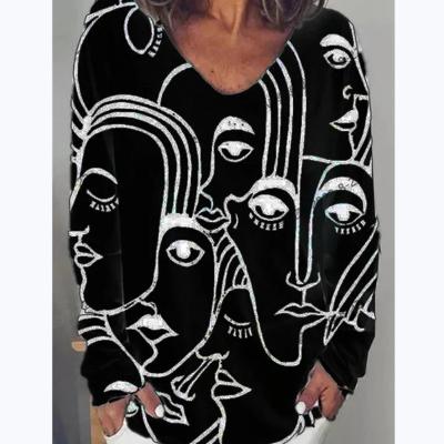 China Custom Made Oversized T-shirt Jumper Dress Long Sleeve Women Anti-Wrinkle T-shirt Sweatshirt Tee Blouse for sale