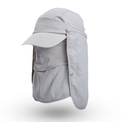 China Sun protection Outdoor Summer Folding Breathable Sun Hat  Man Woman UV Protection Fishing Hat with Removable Face Cover for sale