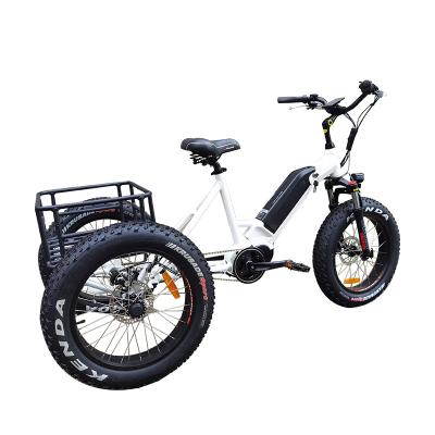 China Standard High Quality Fat Tire Delivery Electric Tricycle Bicycle With Pedals for sale