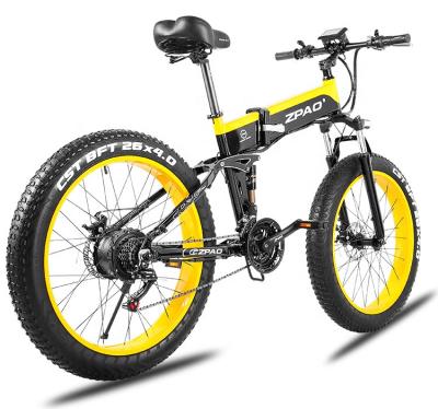 China Wholesaler china standard 26 inch fat tire powerful electric mountain bike ebike adult bike CE full suspension for sale