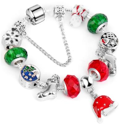 China New All-match CLASSIC Christmas DIY Beaded Bracelet, Jewelry Gift Hollow Christmas Beaded Bracelet Retro Female Pendant for sale