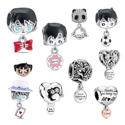 China CLASSIC Cute Charm Fashion 925 Sterling Silver Cute Boys Girls Love Couple Charm Animal Beads Pendants DIY Bracelet Maker DIY for sale