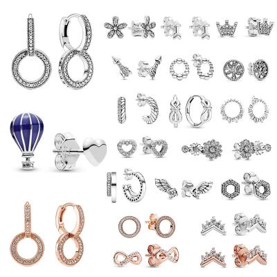 China CLASSIC fashion air balloon crown angel wings earrings hot luminous silver simple personality zircon S925 temperament earrings for sale