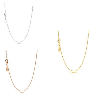 China CLASSIC Women Clavicle Chain Necklace Rose Gold Fashion Versatile Chain S925 Sterling Silver Classic Basic Necklace for sale