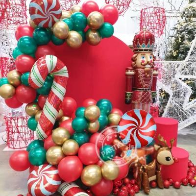 China Gift Toy 1 Set 97Pcs Christmas Balloon Garland Arch Kit Red White Candy Balloons 3D Deer Foil Ball DIY Santa Claus Navidad Canes Globos for sale