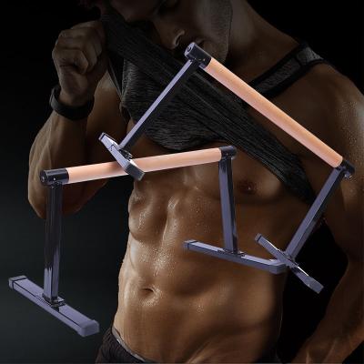 China Durable And Portable High Steel Parallettes Workout Exercise Wooden Lift Up Rack Dip Bar for sale