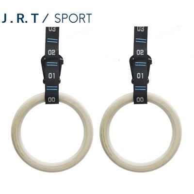 China Durable Hot Sale Fitness Exercise Adjustable Straps Workout Hand Grip Gym Wooden Rings for sale