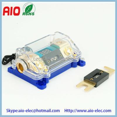 China ADJUSTABLE agu fuse holder 60A-300A fuses install bay 4ga 8ga Agu in line fuse holder for sale