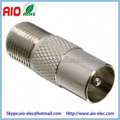 China RF F Type Female Plug To TV Aerial IEC PAL Coax RF Male Plug Adapter Connectors for sale