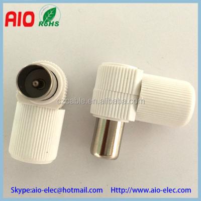 China Plastic Coaxial RF Coaxial Right Angle Antenna Male Plug 90 9.5mm TV For Aerial TV Buddy IEC Cables for sale