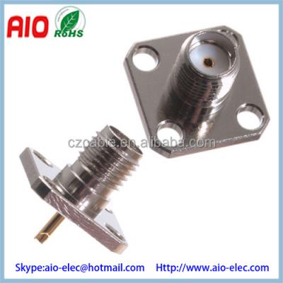 China RF 4 Hole 50 Ohm SMA Female Chassis Mount Receptacle Used In GPS, Wireless LAN, Telecommunication And Testing Instruments for sale