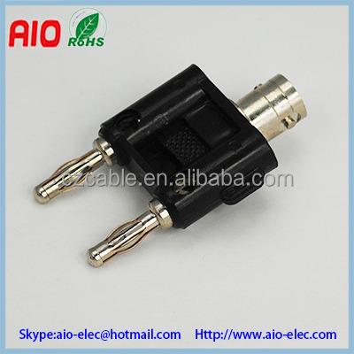 China RF Y Type BNC Female Jack To 2 Banana Male Plug RF Adapter Connector For CCTV for sale