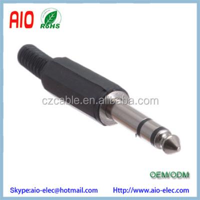 China audio & Solder Plastic Video Type Grommet 1/4 Inch Male Plug 6.35mm Stereo Earphone Jack for sale