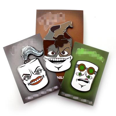 China Custom USA Hat Brooch Lapel Pin Badge Metal Horror Halloween Funny Enamel Pin With Backing Card for sale