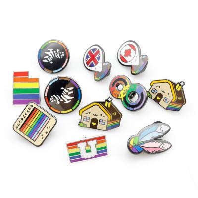 China Wholesale cheap custom usa rainbow color lgbtq lapel pin badge metal gay pride enamel lgbt pin for sale