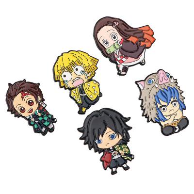 China Custom random usa cartoon character brooch lapel pin badge metal rts demon slayer anime enamel pin set for sale