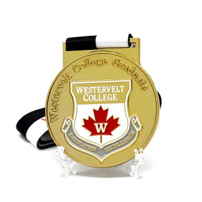 China Custom USA Metal Gold Plated Enamel Graduate School Student Award Personalized Graduation Medal for sale