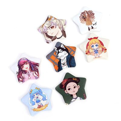 China Custom Cute 3D Badge Maker Cartoon Character Button Metal Tin Tinplate Anime Star Shape Button Badge for sale