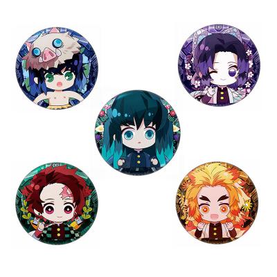 China 3D badge maker custom metal tinplate metal pin 3d pin cute anime demon slayer cute lenticular badge for sale