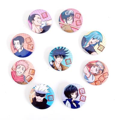 China Wholesale Blank Promotional Anime Cute Round 3D Metal Tin Tin 58mm Pin Badge Custom Button Badge for sale