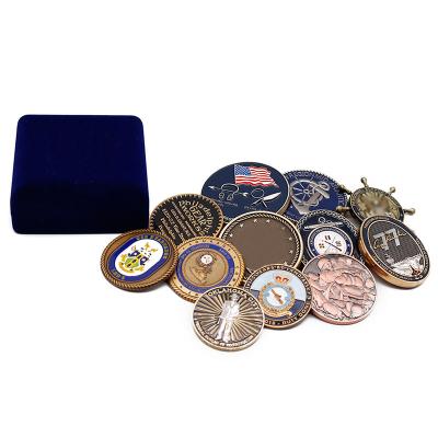 China Cheap Custom 3D Enamel Brass Zinc Alloy Gold USA Metal Souvenir Silver Challenge Coin With Case for sale