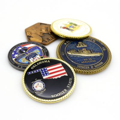 China USA New Design Custom Logo Cheap Metal Craft 3d Die Forging Enamel Commemorative Challenge Coin for sale