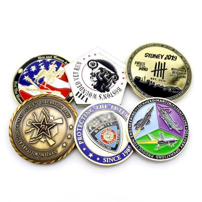 China USA Coin Maker Zinc Alloy Metal Double Sided Commemorative Logo 3d Color Enamel Coin Custom For Gift for sale