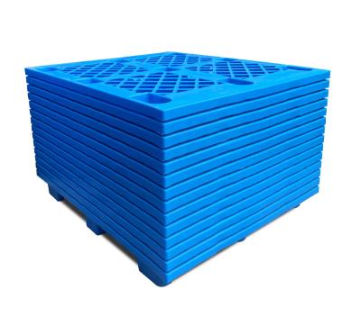 China Single Faced Pallet Factory Grid Nine Feet HDPE 4 Plastic Industrial Stackable Warehouse Pallet Waterproof Plastic Pallet 4 Way for sale