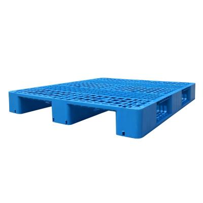 China Warehouse Storage Pallet 1200*1200MM Vigin Heavy Duty Grid HDPE Single Faced Plastic Material Cargo Transfer Pallet Warehouse Storage Pallet With 3 Runner for sale