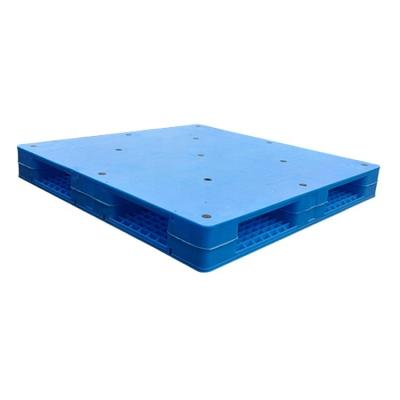 China Single Sided Tray Warehouse Shelf Racking Pallet Double Flat Plastic Pallet Cargo Storage Transfer Pallet Heavy Duty Steel Bar Addable for sale