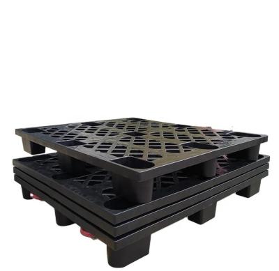 China Cheap Price Pallet Plastic Black Single Faced Lightweight Rectangle Grid Nine Feet Transfer Pallet Recycled Cargo Logistics Export Warehouse Pallet for sale