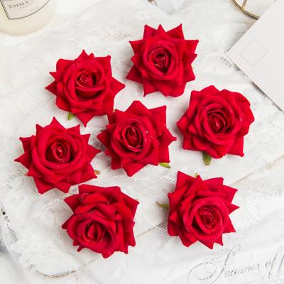 China Durable Artificial Flowers Wedding Christmas Decorative Garlands Silk Roses Heads Accessories Clearance Home Wholesale Bridal Decor for sale