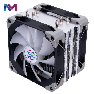 China Computer Case Mwon 4 Heatpipe CPU Cooler 2 Fans for sale