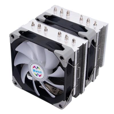 China MWON 6 CPU Heat Pipe Tower CPU Cooler Two Dual Fans For Intel LAG1700 1200 Radiator 115 CPU Cooling Cooler for sale