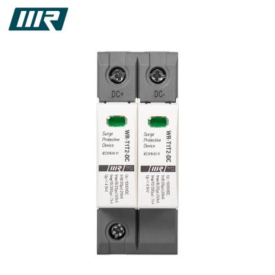 China UL94 V-0 SPD WRDZ CE 2pole 2pole 275V/385V DC SPD Surge Protector Lightning Surge Arrester for sale