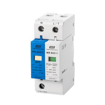 China UL94 V-0 WR-B60 30/60kA 1P+NPE AC Surge Protective Devicece 220V Surge Suppressor for sale