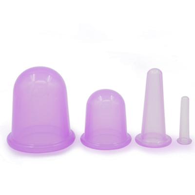 China Amazon best selling 4pcs glass cupping set glass cupping set amazon best selling 4pcs silicone facial massage cup anti cellulite body massager vacuum massage cup for sale