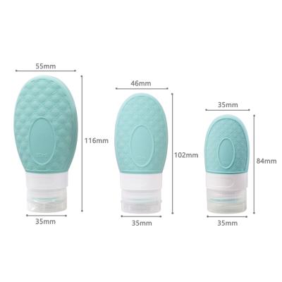 China 37ml/60ml/89ml Squeezable/Portable Small Portable Cute Leak Proof Tsa Approved Silicone Travel Bottle Set 3 Packs for sale