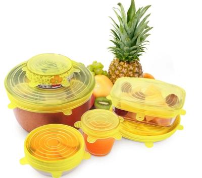 China Cans Hot Selling Reusable Silicone Stretch Lids for Bowl, Cup, Pot, Pan, Dish, Food Covers, Flexible Silicone Lids Food Wrap for sale